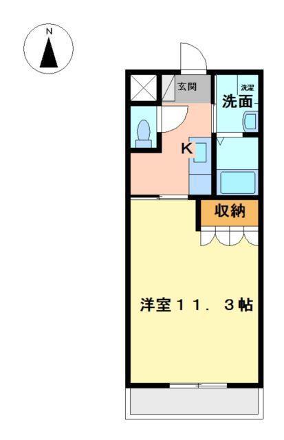 アルマトゥーラ(1K/1階)の間取り写真