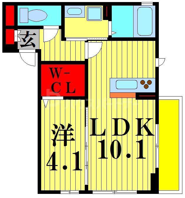 ノールヴィラージュII(1LDK/3階)の間取り写真