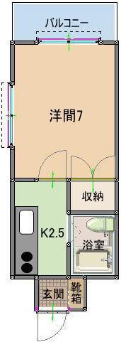 トーマス西崎1(1K/6階)の間取り写真