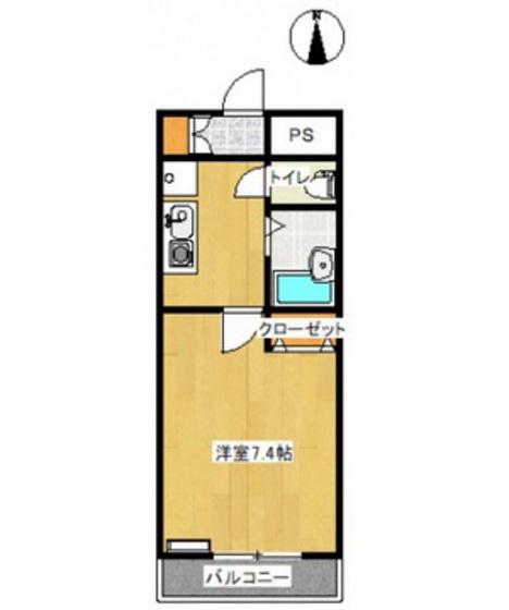 キャッスル絵図町(1K/4階)の間取り写真