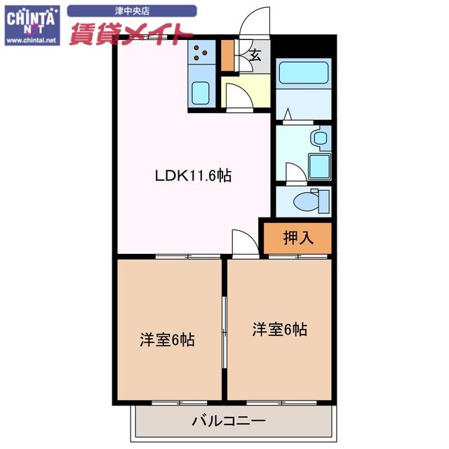SUNRISE 21(2LDK/1階)の間取り写真