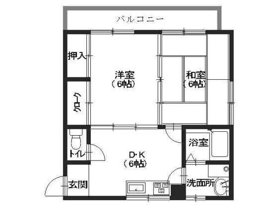 グリーン吉信(2DK/2階)の間取り写真