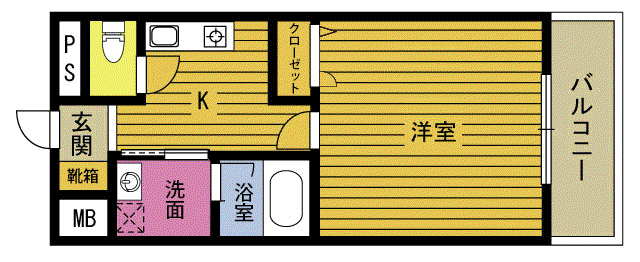 レスポワール(1K/3階)の間取り写真