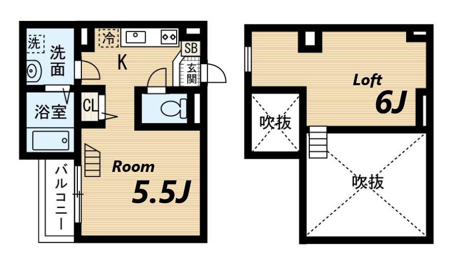 ほっとスマイル(1K/1階)の間取り写真