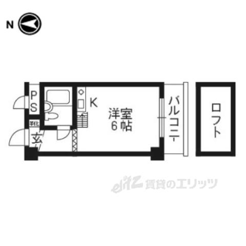 クリサンティヒル山田川(ワンルーム/4階)の間取り写真