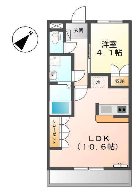 サニースクエアーII(1LDK/2階)の間取り写真