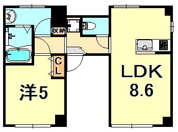 WAGAYA春日野道東(1LDK/2階)の間取り写真