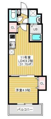金太郎ヒルズ255(1LDK/6階)の間取り写真