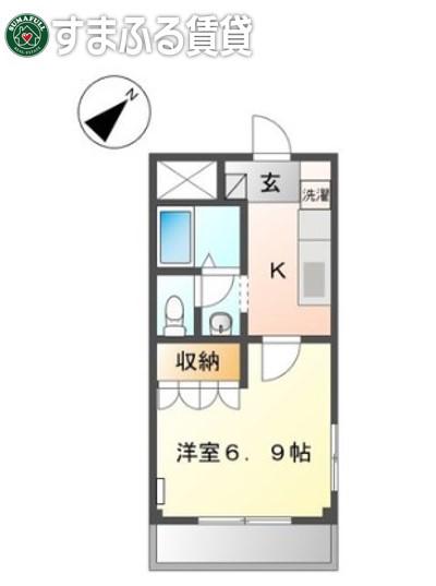 エクセルハイツ岡田(1K/2階)の間取り写真