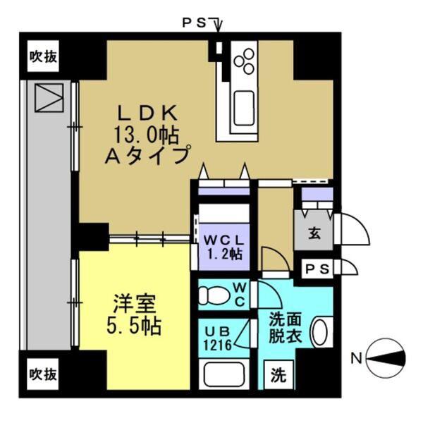 AXIA MEIEKI(1LDK/5階)の間取り写真