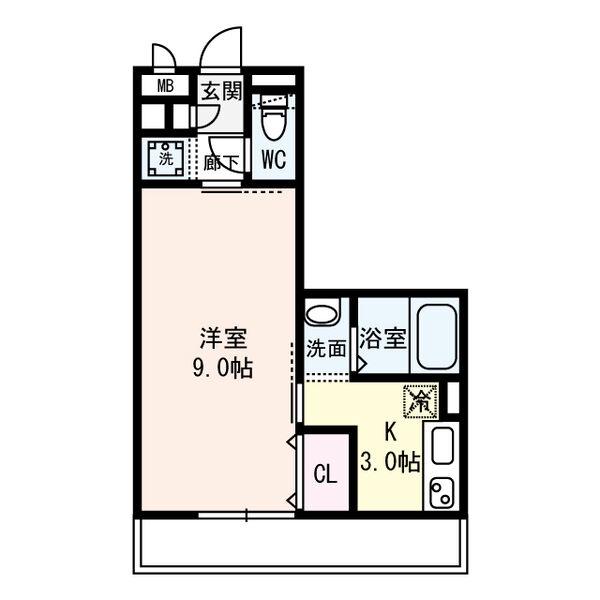 エクレール上小阪(1K/3階)の間取り写真
