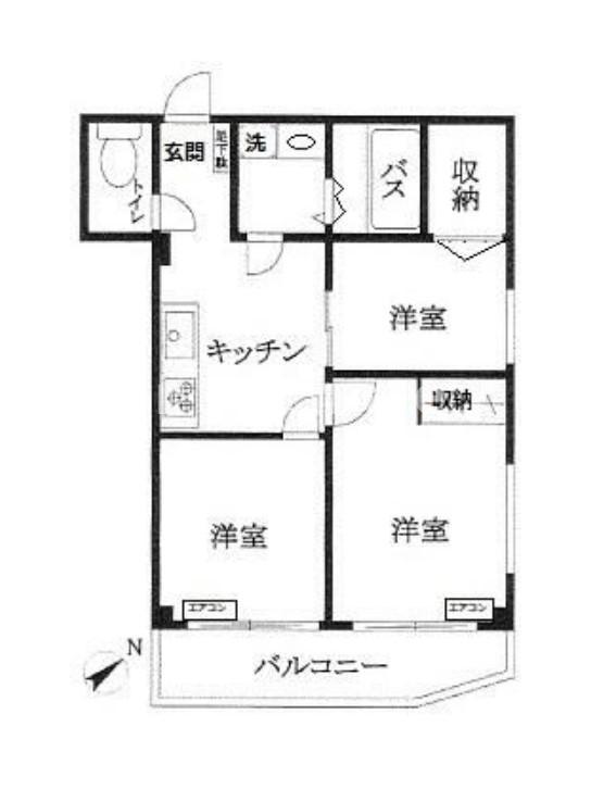 サンハイツ根岸(3K/6階)の間取り写真