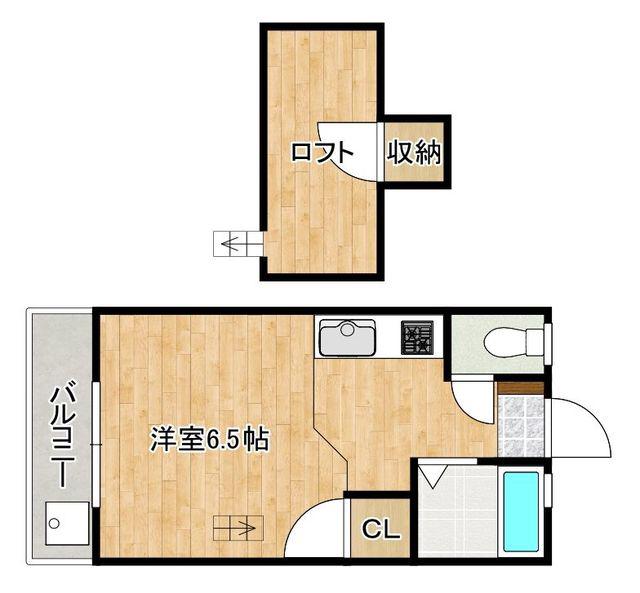 エトワールII (ワンルーム/2階)の間取り写真