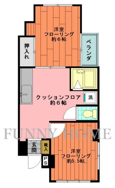 ツカサハイム(2DK/1階)の間取り写真