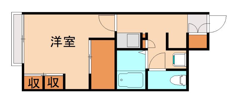 レオパレスルミエール内橋(1K/1階)の間取り写真