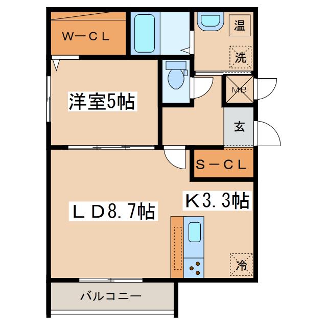 アラモード(1LDK/2階)の間取り写真