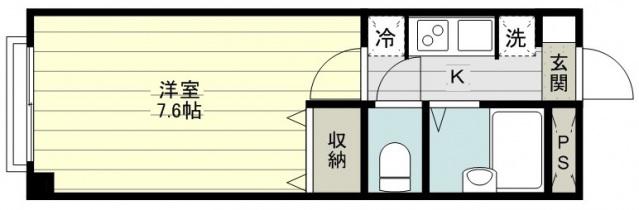 アンプルール フェール 上福岡II(1K/1階)の間取り写真