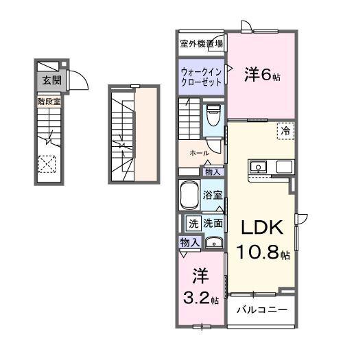 カーサルジェンドVI(2LDK/3階)の間取り写真
