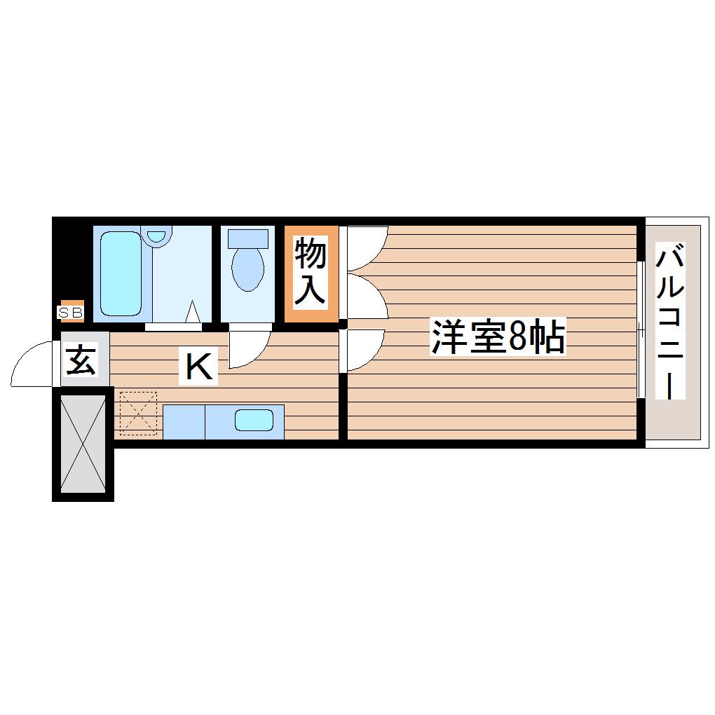 アラモード旭ヶ丘(1K/1階)の間取り写真