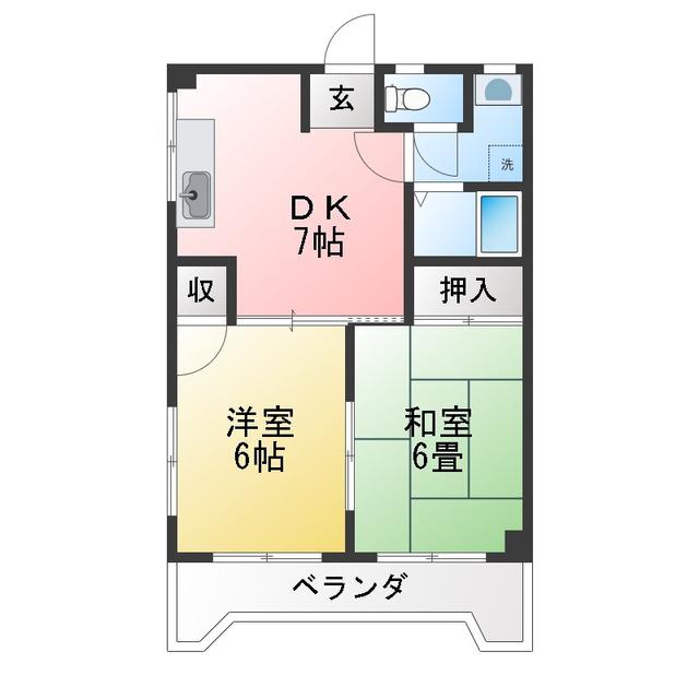 秋山商事ビル(1LDK/3階)の間取り写真