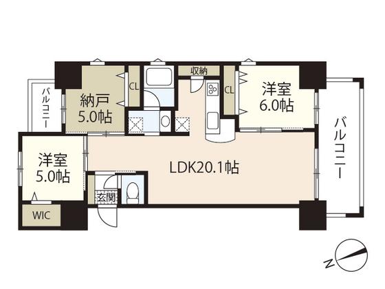 澄和レジデンス広島小町(2SLDK/5階)の間取り写真