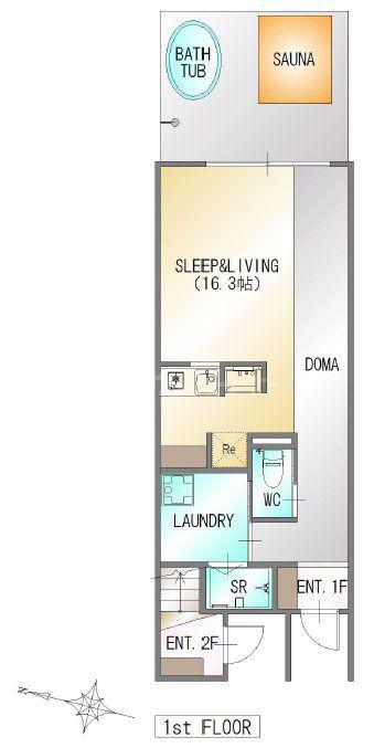 MYHOME RELAXA(ワンルーム/1階)の間取り写真