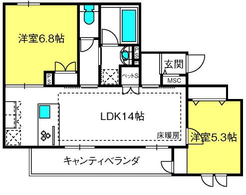 ANNEX R(2LDK/2階)の間取り写真