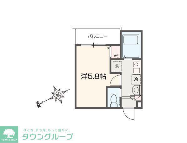 MELLAS鳩ヶ谷II(1K/1階)の間取り写真