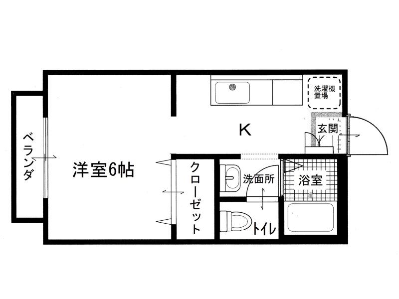 サンハイツ高瀬2号地(1K/2階)の間取り写真