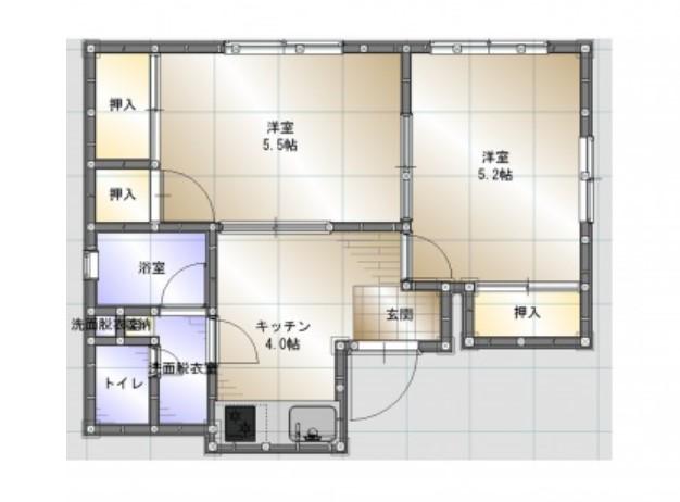 YAMASHIN東蟹屋(2DK/3階)の間取り写真