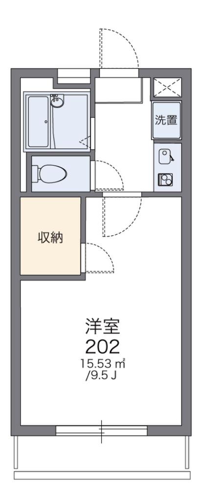 レオパレスパストラル(1K/2階)の間取り写真