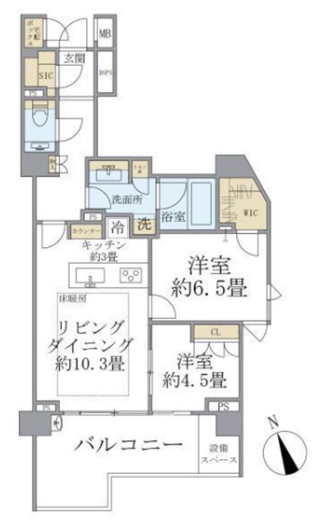 ザ・パークハウス代々木大山(2LDK/4階)の間取り写真