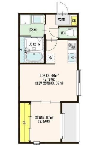 HT開平町(1LDK/3階)の間取り写真