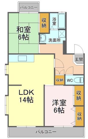 パ-セルM(2LDK/3階)の間取り写真