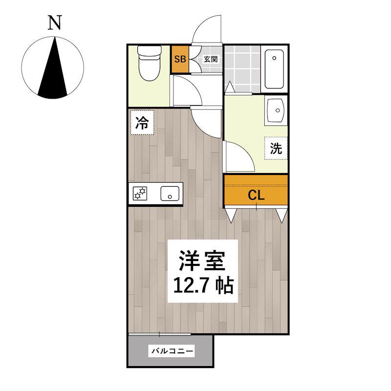 ARCE IX(ワンルーム/2階)の間取り写真
