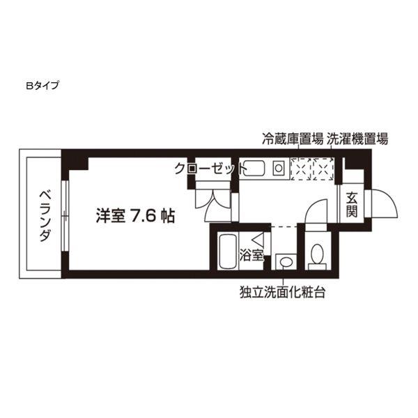 山の手ハウス(1K/5階)の間取り写真