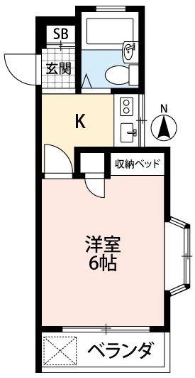 ホワイトハイツ(1K/1階)の間取り写真