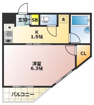 パールレジデンス板橋(1K/3階)の間取り写真