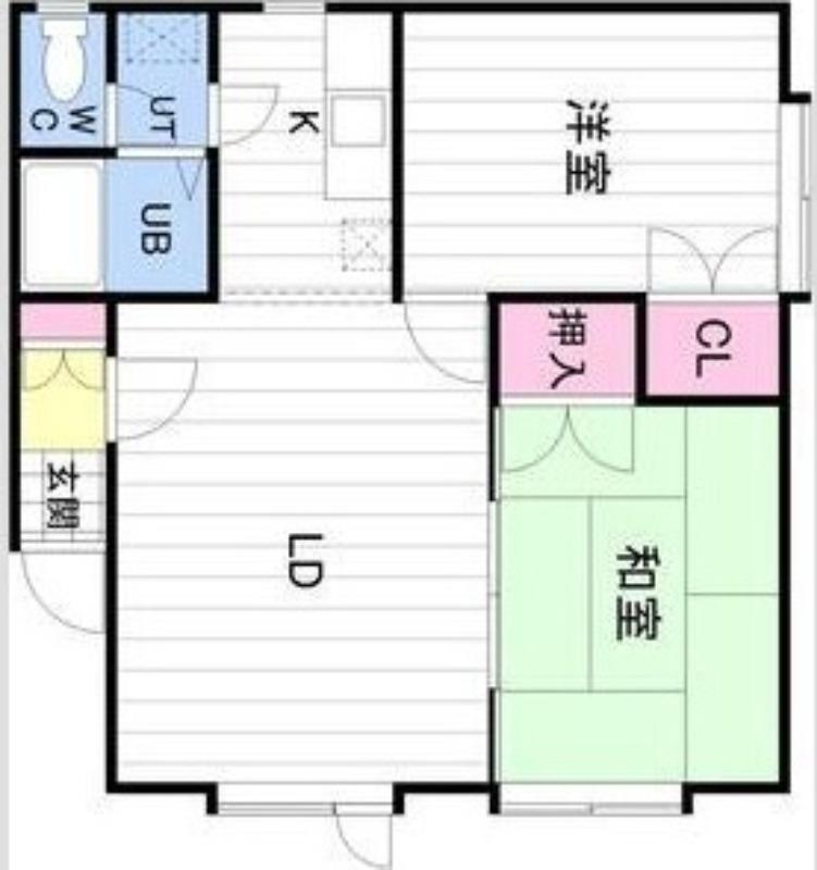 百合が原アベニューB棟(2LDK/3階)の間取り写真