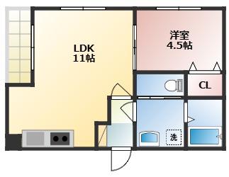 EXCELLENT天理(1LDK/3階)の間取り写真