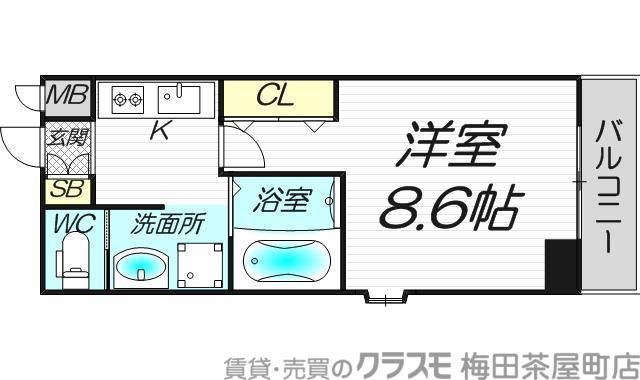ビガーポリス300同心II(1K/5階)の間取り写真