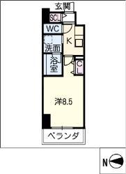 リシュドール名駅南(1K/2階)の間取り写真