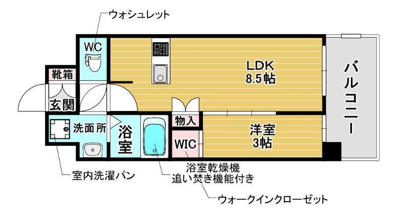 アーバンパーク御幣島(1LDK/3階)の間取り写真