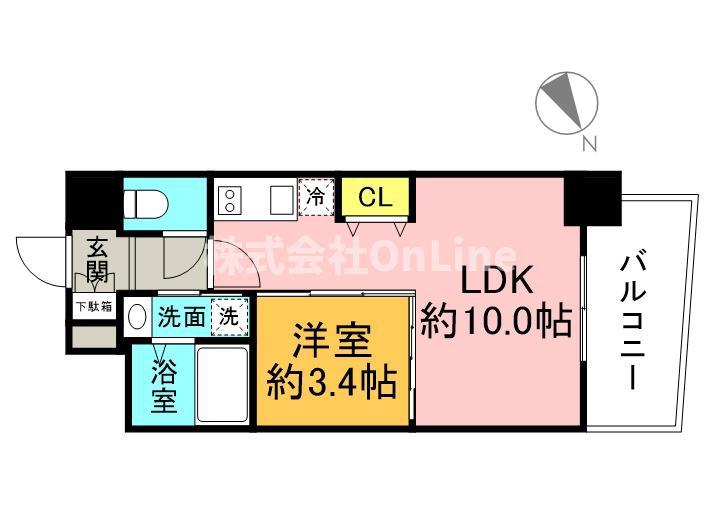 セレニテ京橋クレア(1LDK/9階)の間取り写真