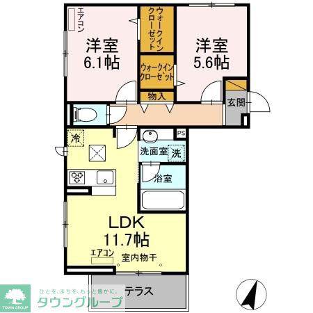 ラシーヌ A(2LDK/1階)の間取り写真