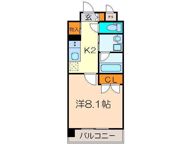 ララステージ熱田(1K/2階)の間取り写真