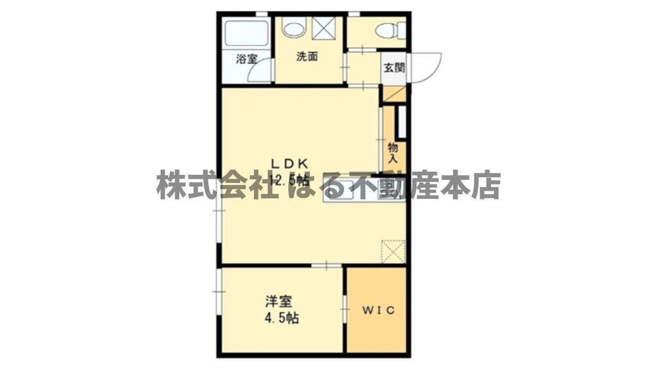LUXE本町(1LDK/1階)の間取り写真