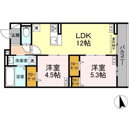 徳丸7丁目PJ(2LDK/2階)の間取り写真