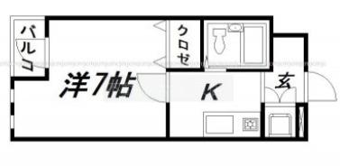 レインボープラザ(1K/1階)の間取り写真