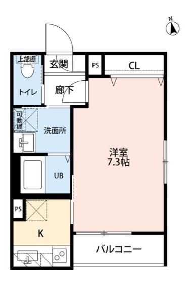 KISBIG市川(1K/1階)の間取り写真